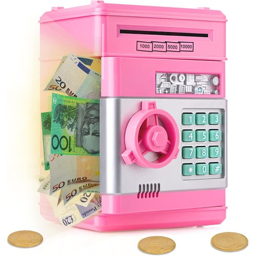 Kinder Spardose Tresor Safe Elektronisch Geldautomat ATM Passwort Sparbüchse DE - Bild 16 von 16