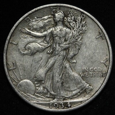 1934-S Walking Liberty Silver Half Dollar XF E350 OQEM | eBay