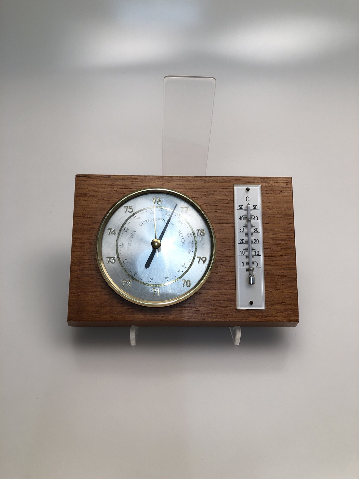 Hygrometer Meteorologe Messstation Eiche Design Thermometer Wetter