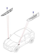 Jaguar E-Pace 2017-in poi ala anteriore lato sfiato-nero lucido sinistro J9C3055