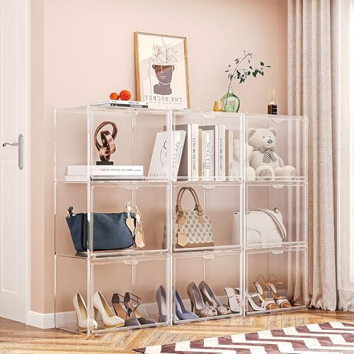 15.75''x11.81''x9.84'' XX-Large Clear Shoe Storage Boxes with Divider, 3 Pack - Picture 4 of 7