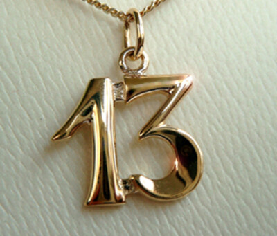 ECHT GOLD *** Anhänger Kettenanhänger Die 13 Dreizehn, Kette