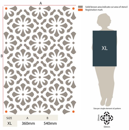 Floral Stencil Trellis Pattern Paint Wall Furniture CAKE Reusable Crafts TE441 - Picture 17 of 22