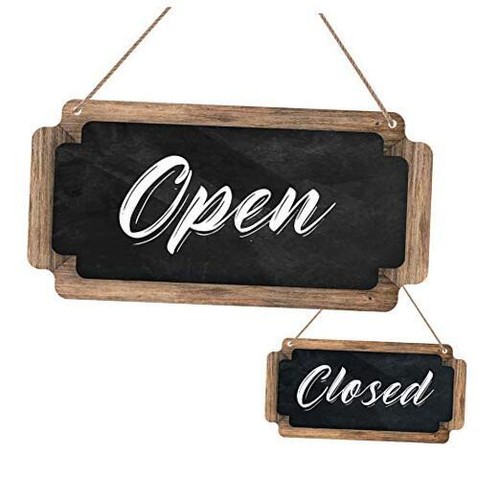 Open Signs for Business Double Sided Chalkboard Style Open Closed Sign Black