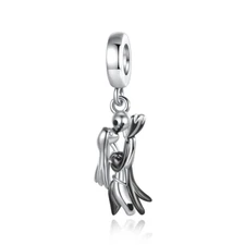 GENUINE S925 Silver NIGHTMARE JACK AND SALLY Dancing Couple Love Dangle Charm
