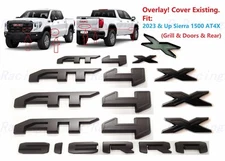 Grill Door Rear Matte Black AT4X SIERRA OVERLAY Emblem 2022+ GMC Sierra 1500