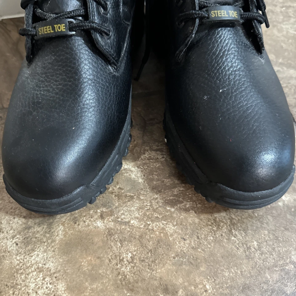 BOTAS DE TRABAJO MACK TRUCK PARA HOMBRE CUERO NEGRO PUNTERA DE ACERO TALLA 8- BONITAS Foto 3 de 4