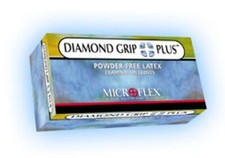 Diamond Grip Plus Latex Gloves: SMALL Powder-Free 100/Bx