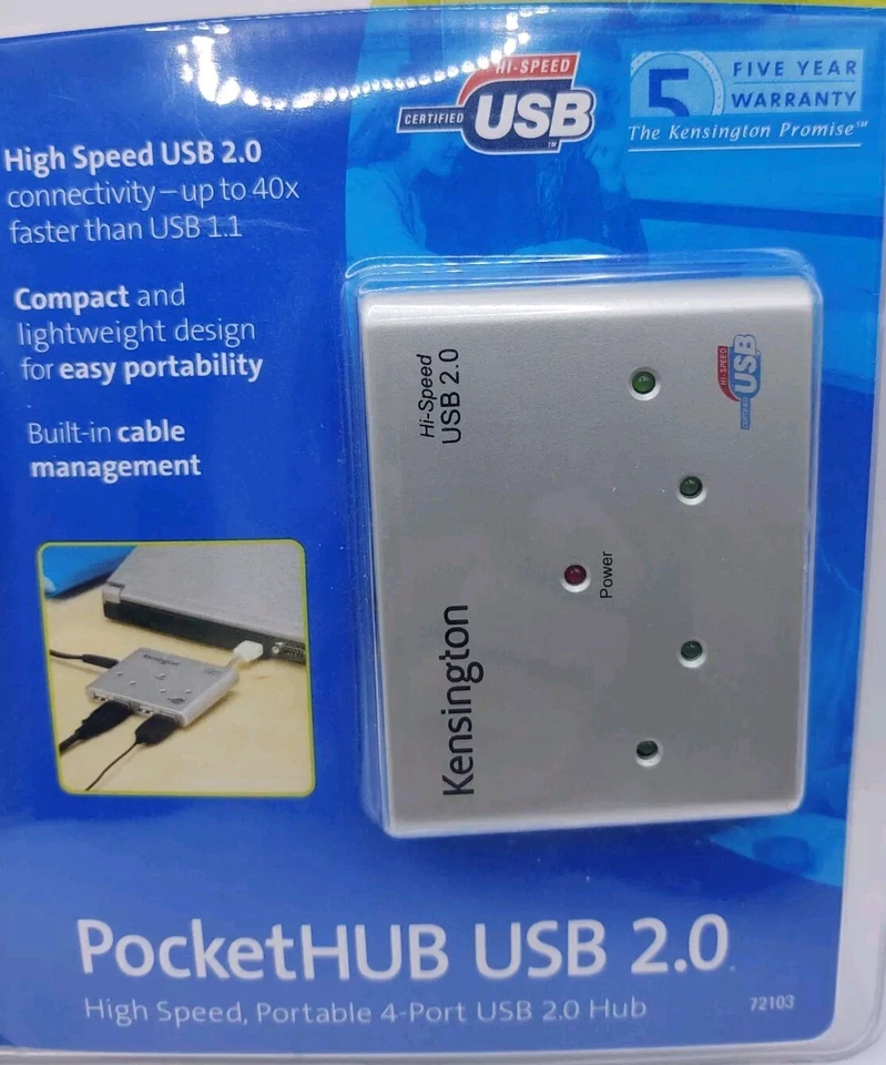 Vintage Kensington 72103 PocketMouse Optical Wireless Pro - PocketHub USB 2.0 - Image 3 of 4