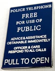 The TARDIS Pull to Open Door Sign - Doctor Who TV Series Large Logo Enamel Pin