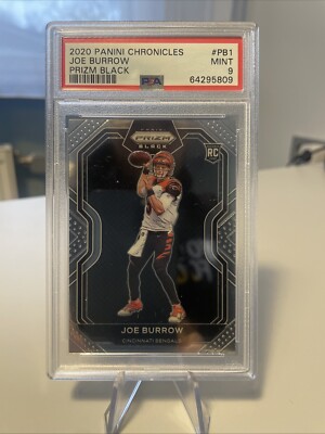 2020 Panini Chronicles Prizm Black Joe Burrow Rookie Card PSA 9