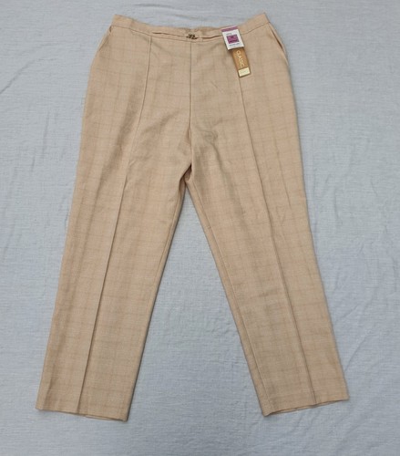 M & Spencer Women Checkard Camel Mix/beige Elasticated Waistband Trousers Size22 - Picture 23 of 23