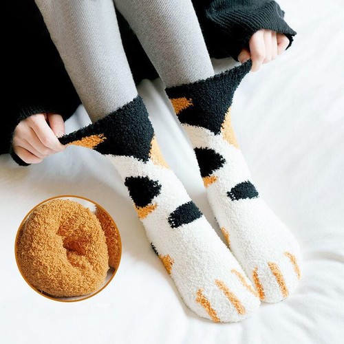 6PC Women Cat Claws Soft Fluffy Cozy Bed Socks Casual Winter Warm Christmas Gift - Picture 13 of 24