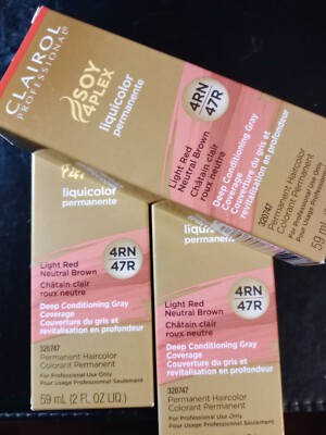 Clairol SOY4PLEX Liquicolor Permanente 2 oz 4RN-47R (3 PACK)