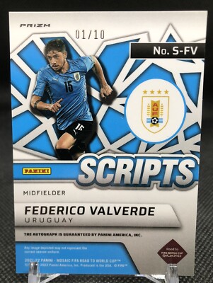 2021-22 Panini Mosaic World Cup Federico Valverde Pink Auto /10 