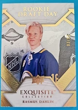 2018-19 Rasmus Dahlin Exquisite #RDD-RD Draft Day Rookie RC GOLD /99