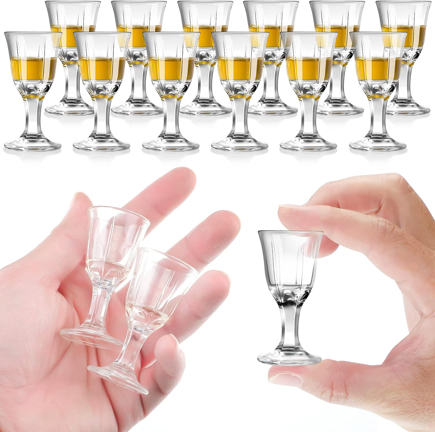 12 Pieces Mini Size 0.4 Oz Shot Glasses Cordial Shot Glasses Clear