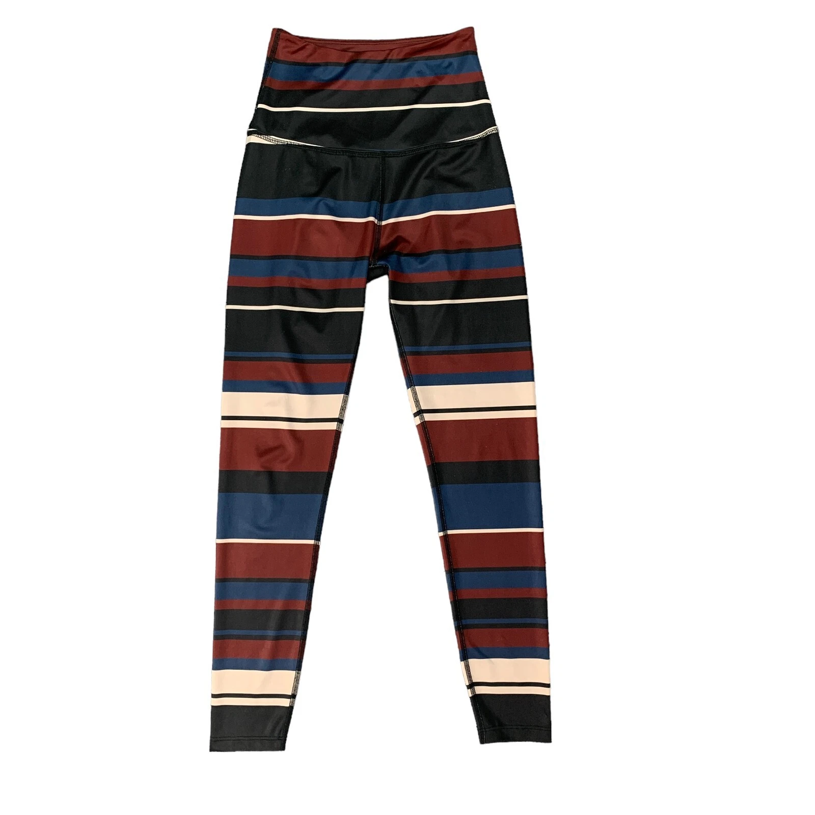 beyond-yoga striped lux fallen high waisted stretch leggings