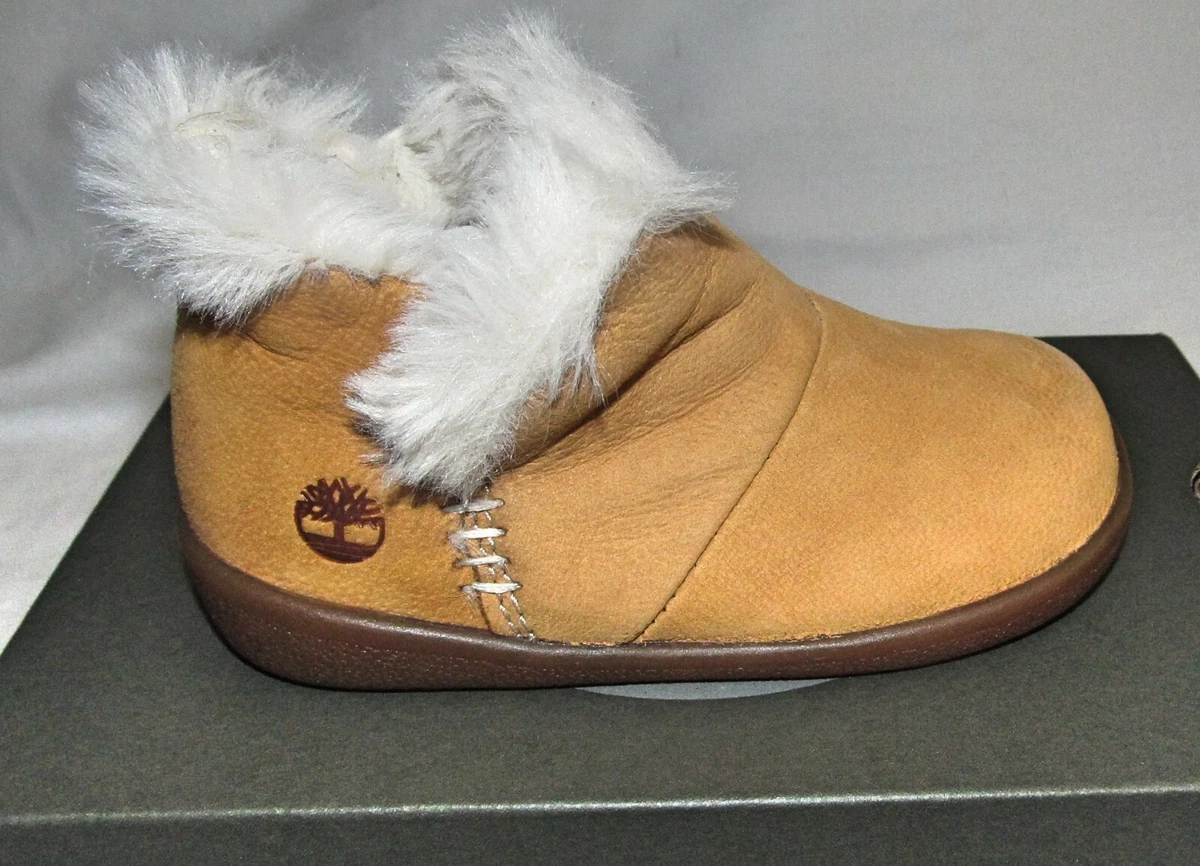 New Timberland Tree Sprout Fur Bootie Boots Wheat Toddler Boys Girls Size 4 M
