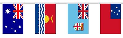 OZEANIEN FAHNE 6 Meter 14 Flaggen Polyester Flagge AUSTRALIEN FIDSCHI NEUSEELAND