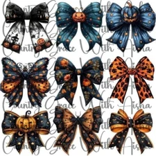 Sublimation Transfer Halloween Bows Ready To Press Heat Transfer