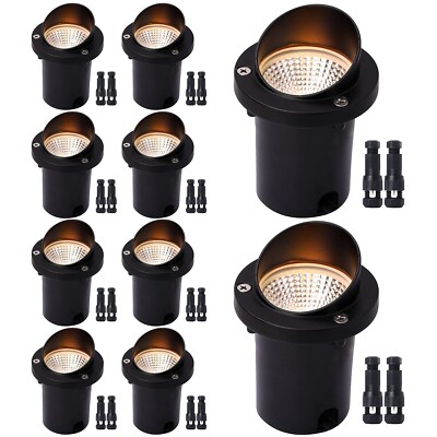 LED Low Voltage Landscape Light,12-24V AC/DC Shielded In-Ground Light IP67 Wa...