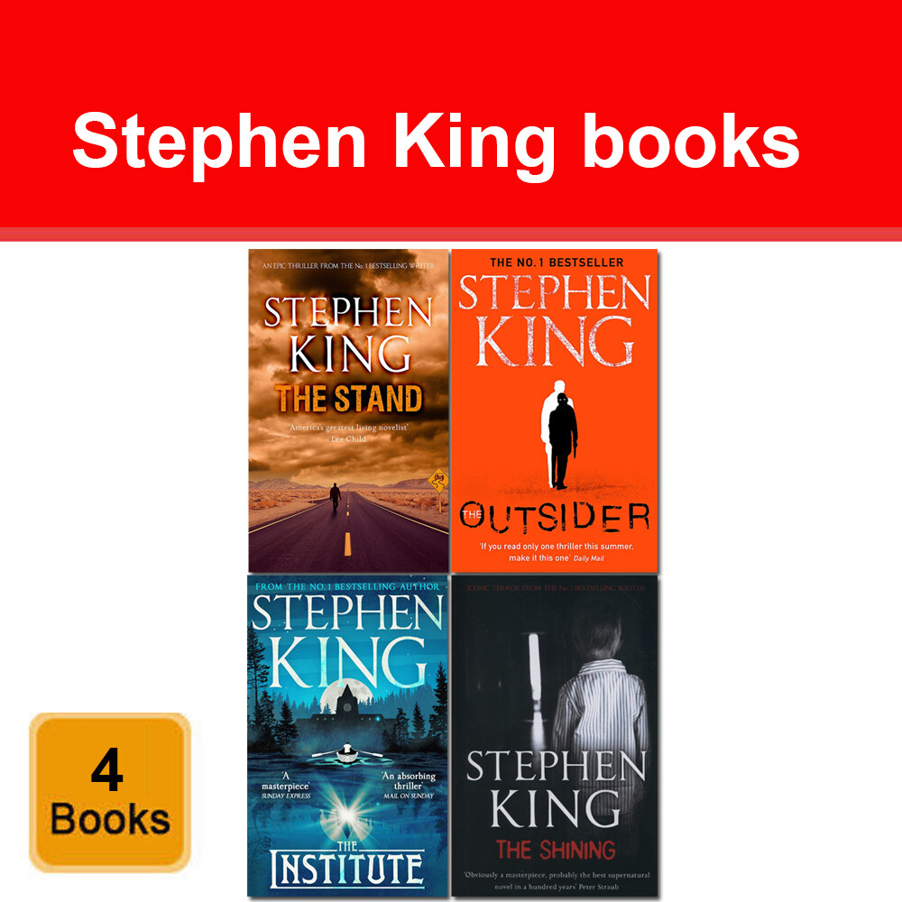 Stephen King 4 Books Collection Set Pack The Stand, Shining, Institute, Outsider