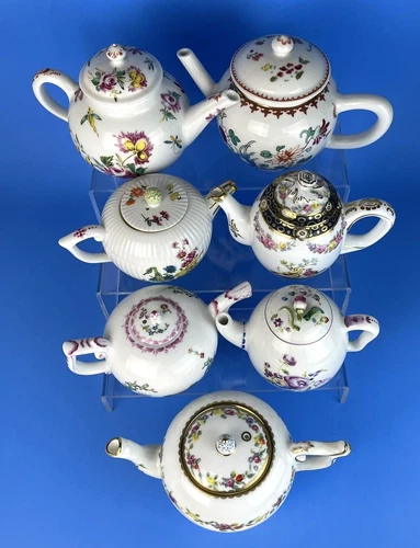 1985 Victoria And Albert Porcelain Teapot Collection Tournay Bow Set of 7 Japan - Picture 2 of 23