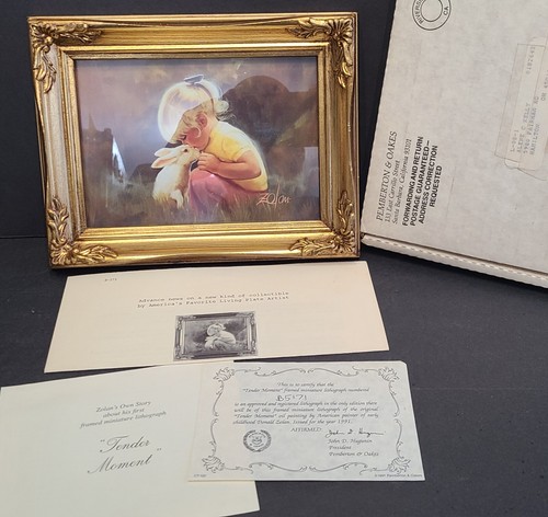 Pemberton & Oakes 1991 Tender Moment Donald Zolan Framed Miniature Lithograph - Picture 8 of 9