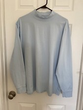 Lands End Light Blue Long Sleeve Mock Turtleneck Top XL 46-48