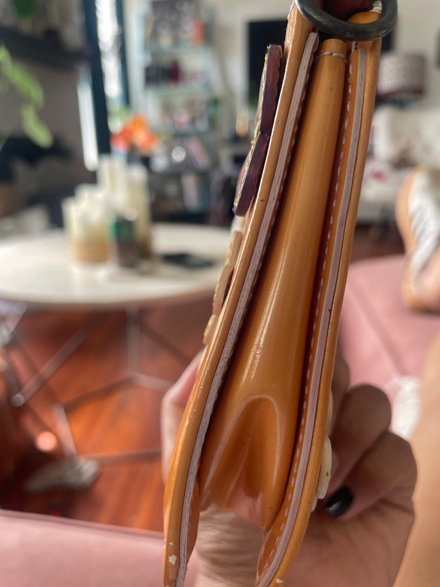 Louis Vuitton LV Accessory Pouch Flower Lexington Orange Vernis