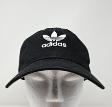 Adidas Hat Cap Strap Back Black White Trefoil...