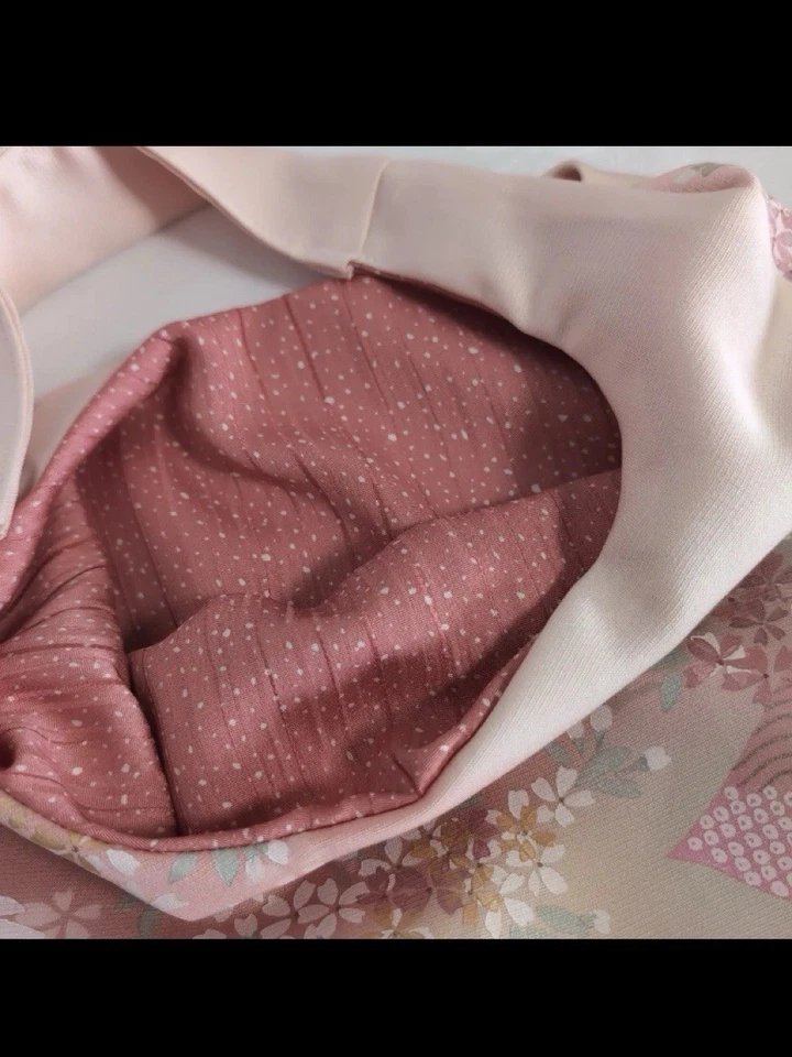 mini bolso rosa sakura antiguo hecho a mano de Japón único kimono remake Foto 4 de 4