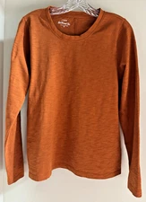NWOT~J CREW "Girlfriend" LONG SLEEVE T-SHIRT~100% COTTON~SZ MEDIUM~RUSTY ORANGE