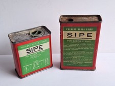 Lotto 2 SCATOLE IN LATTA PER POLVERE SIPE Polvere Per Caccia senza Fumo