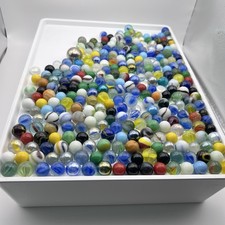 300 Vintage  Machine Glass Marbles, Unsorted, UV Reactive, Steel Shooter