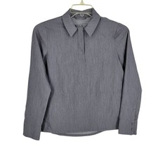 FIGS Technical Nala Scrub Top XS Gray Long Sleeve W21SW1056