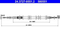 Ate Bremsseil Seilzug Feststellbremse 24.3727-0551.2 FüR Fiat Multipla Van 100