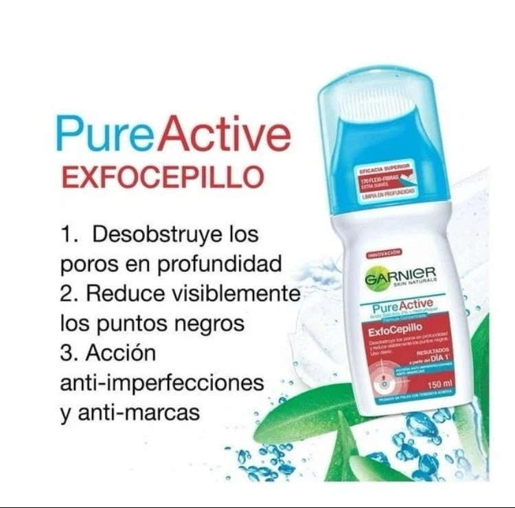 Exfocepillo Garnier Skin Naturals Pure Active 150 ml Foto 2 de 3