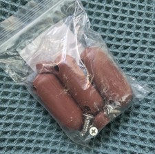 Brown Silicone Toilet Seat Bumpers 8 Pack 6 Oblong 2 Round with Screws