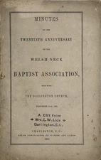 Minutes of the Twentieth Anniversary of the Welsh Neck Baptist Association