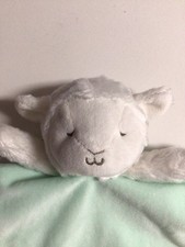 Carters Mint Green Sheep Lamb Lovey  Pacifier Holder Security Blanket Rattle