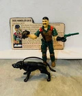 GI Joe 1984 Mutt Junkyard Leash Black Helmet Green Uzi File Card Vintage