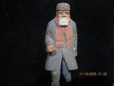 Carl JOHAN TRYGG Folk Art Wood Carving 6" Unsigned Early Quebec Style Maine Find