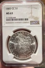 1883-CC Morgan Silver Dollar $1 - NGC MS63 - Carson City