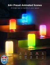 Govee RGBIC Smart Table Lamp 2, Touch Bedside Small Table Lamp Compatible wit...