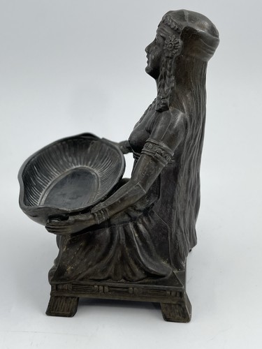Antique Art Nouveau - Bronze Egyptian Revival - Egyptian Woman Incense Burner - Picture 8 of 13