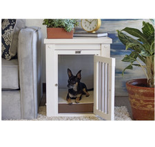 New Age Pet EHHC404M ECOFLEX Dog Crate End Table, White, Small, 30"L