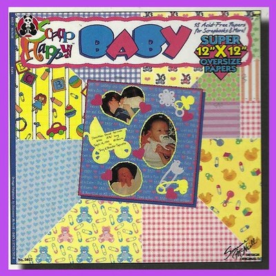 DESIGN ORIGINALS 12 X 12 BABY SCRAP HAPPY PAPER BOOK 18 ACID-FREE SHEETS