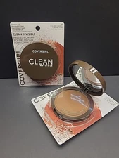 2 Covergirl Clean Invisible Pressed Powder #180 Golden Caramel .38 Oz New Sealed
